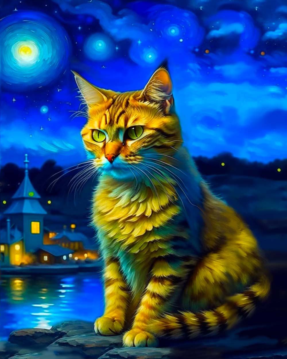 набор д/творч. картина по номерам 40х50см "ночная охота" Набор д/творч. картина по номерам 40х50см "ночная охота"