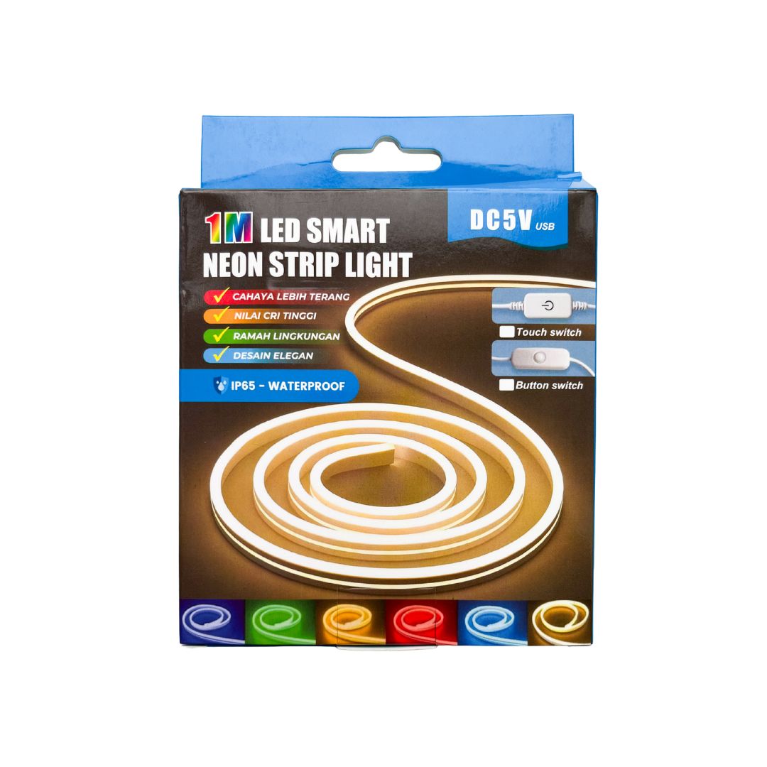 Лента светодиодная 1м, неон, тёплое белое свечение, гибкая