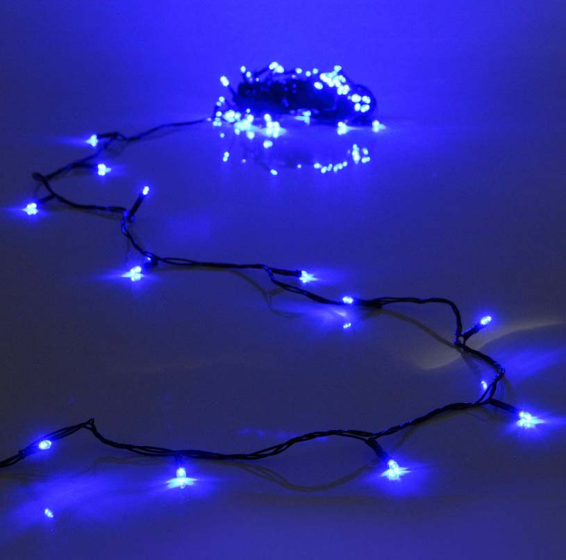 Гирлянда эл. led 80 ламп, 7,5м, 8р., синий, зеленый.провод .