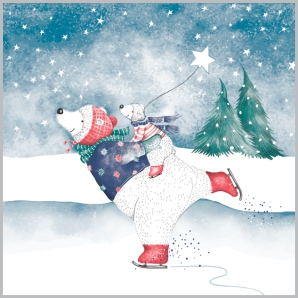 Салфетки бум. 330х330мм 20 шт. 3-сл. "медведи на катке "