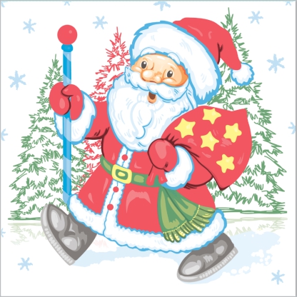 Салфетки бум. 240х240мм 40 шт. 1-сл. "дед мороз"