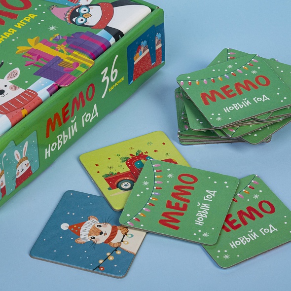 Игра мемо "новый год" 36 карточек (hatber)