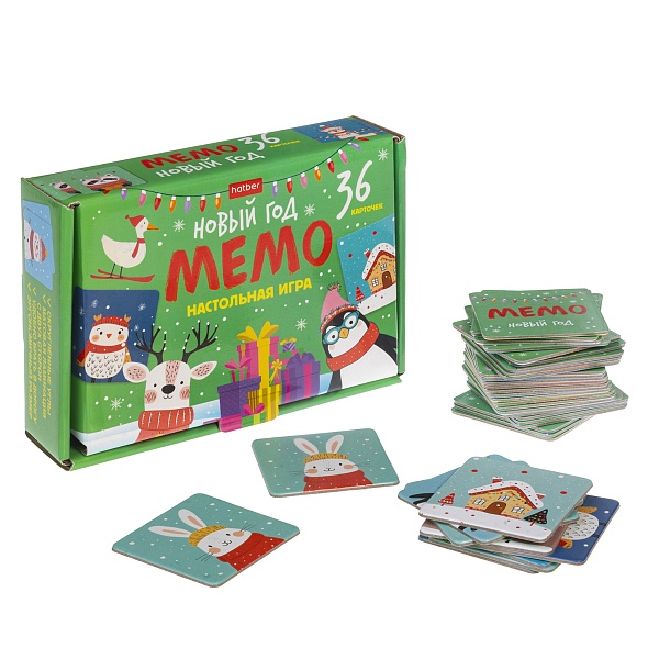 Игра мемо "новый год" 36 карточек (hatber)