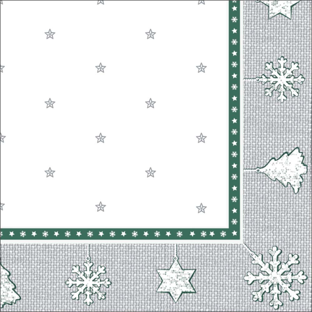 Салфетки бум. 330х330мм 20 шт.3-сл. "новогодний гобелен. серебро"