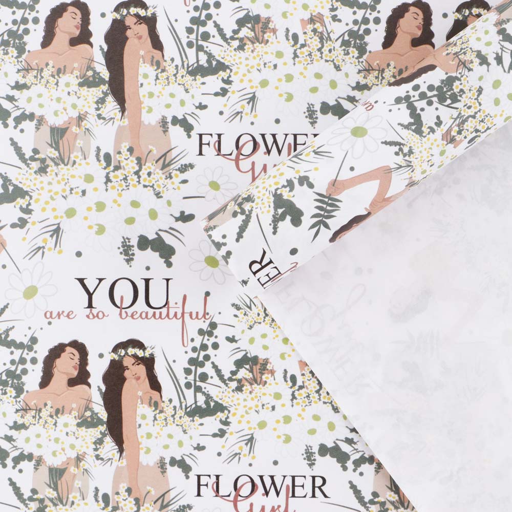 Бумага упаковочная крафт 50х70см "девчули"