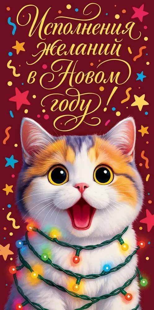 конверт для денег "исполнения желаний в новом году!" блёстки текст Конверт для денег "исполнения желаний в новом году!" блёстки текст