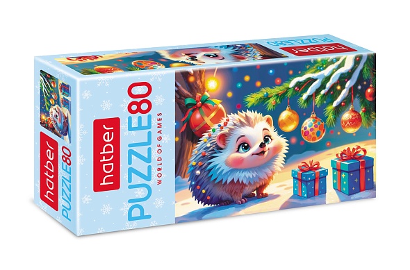 Игра пазлы 80 дет. "новогодний ёжик" (hatber)