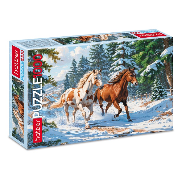 Игра пазлы 1000 дет. "зимние грации" (hatber)