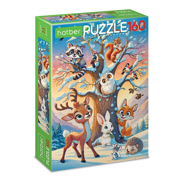 Игра пазлы 160 дет. "лесные жители" (hatber)