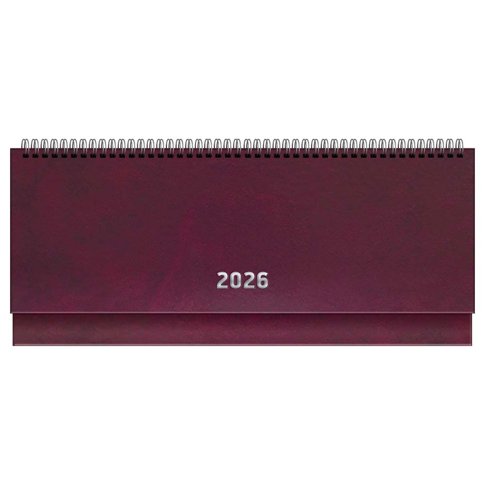 Еженедельник 2026 гребень 285х100мм bg бумвинил бордовый