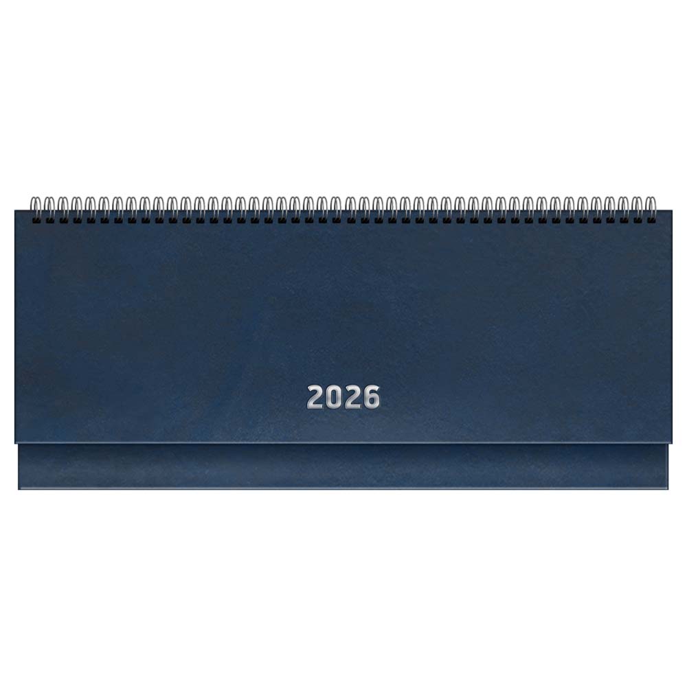 Еженедельник 2026 гребень 285х100мм bg бумвинил синий