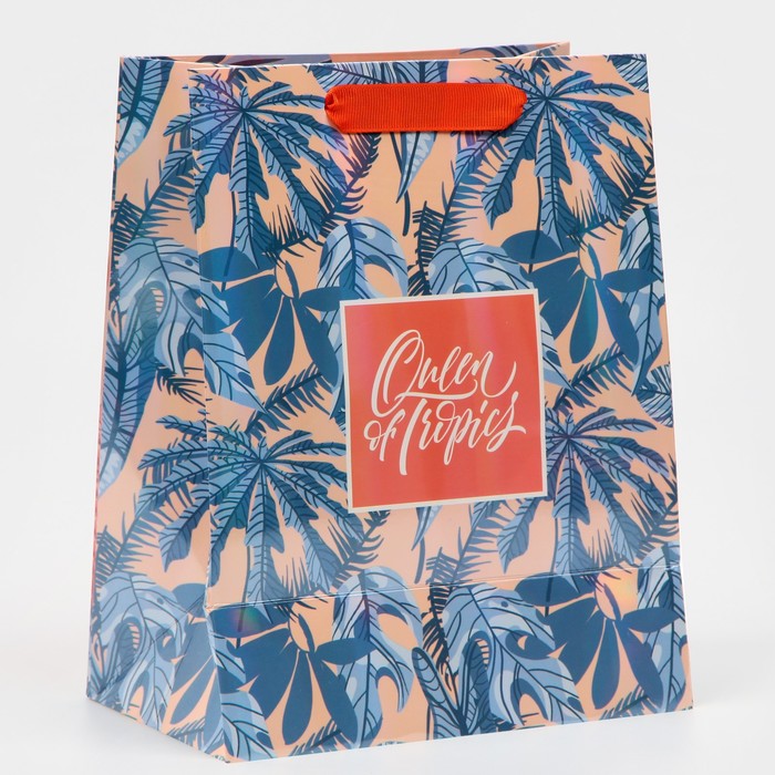 Пакет подарочный "девушка с фламинго" (18х23х10см)