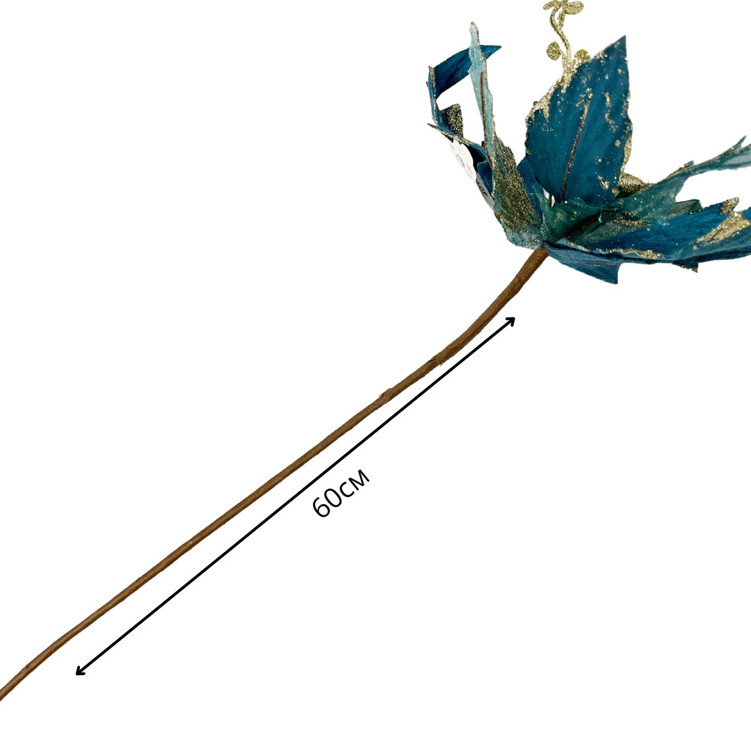 Украшение цветок "загадка" полуночный синий 28х28х30см