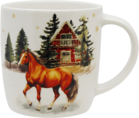 Кружка "лошадь у дома" фарфор 380мл