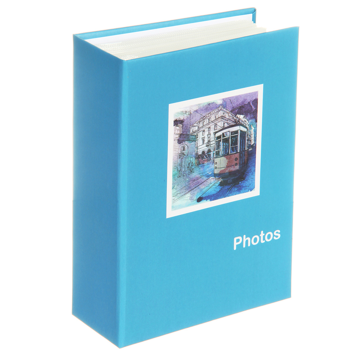 альбом для фото на 100ф. 10х15см "трамвай" голубой Альбом для фото на 100ф. 10х15см "трамвай" голубой