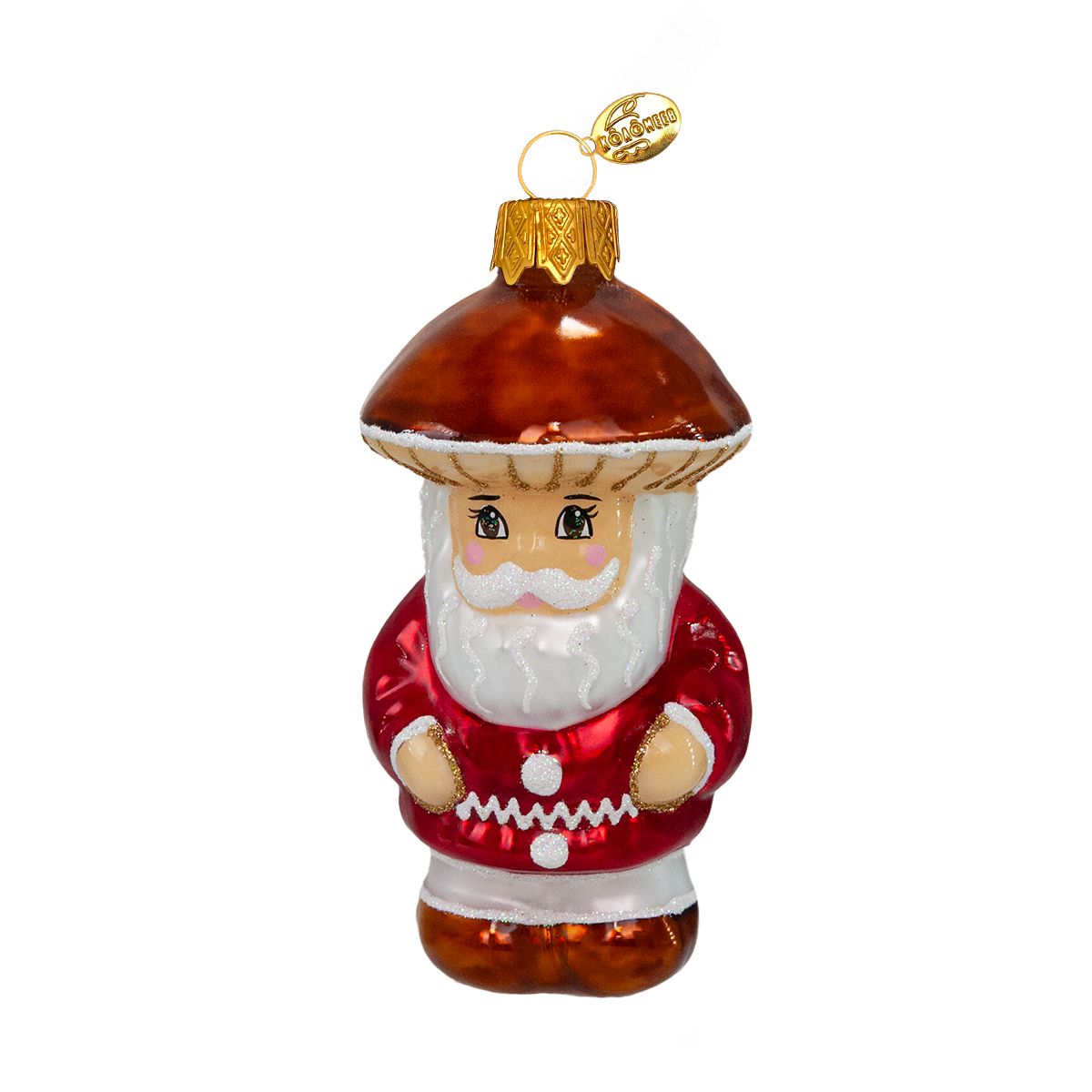 Украшение "грибок-лесовичок" 10,5см (стекло)