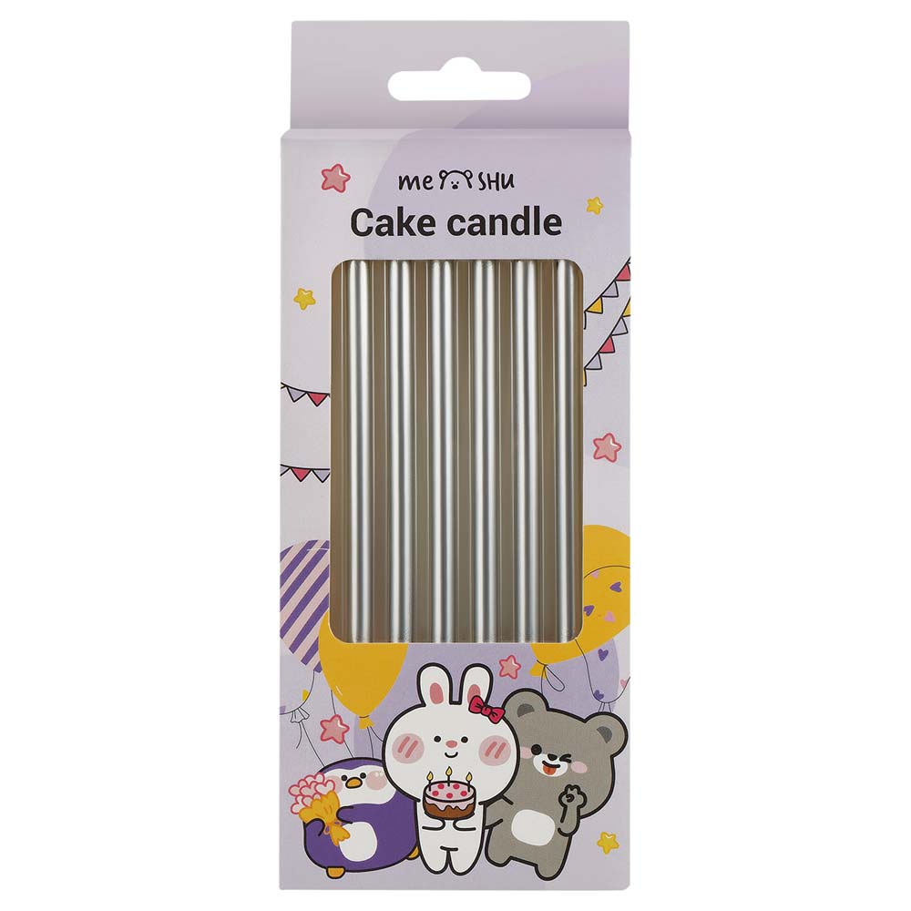 Набор свечей для торта 06шт "meshu" straight silver