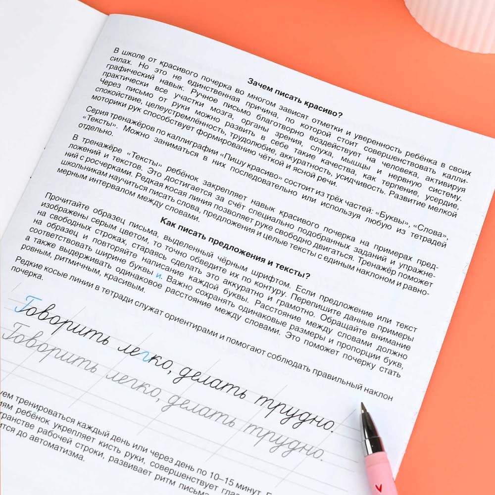 Рабочая тетрадь "уроки чистописания. тексты" (феникс+)