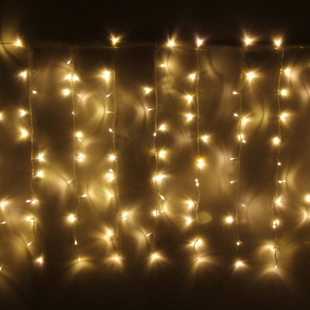 Гирлянда эл. "занавес. мерцание" led 360 ламп 1,5х2,5м, теплый белый, прозр. провод с возм.соед.