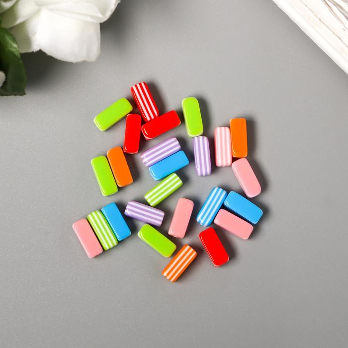 Бусины "полосатый прямоугольник" 1,3х0,6х0,6см 25шт пластик