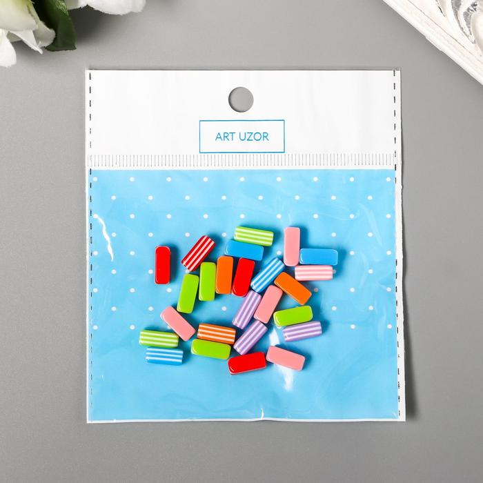 Бусины "полосатый прямоугольник" 1,3х0,6х0,6см 25шт пластик