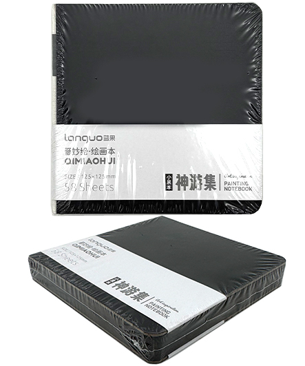 скетчбук 125х125мм 58л 200гр "languo" черный бумага черная тв.обл. Скетчбук 125х125мм 58л 200гр "languo" черный бумага черная тв.обл.