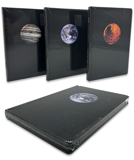 Скетчбук 147х215мм 96л 115гр "планета" черная бумага ассорти тв.обл.