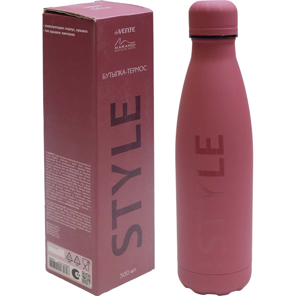 бутылка-термос devente "marandi" 500мл бордовая нерж.сталь Бутылка-термос devente "marandi" 500мл бордовая нерж.сталь