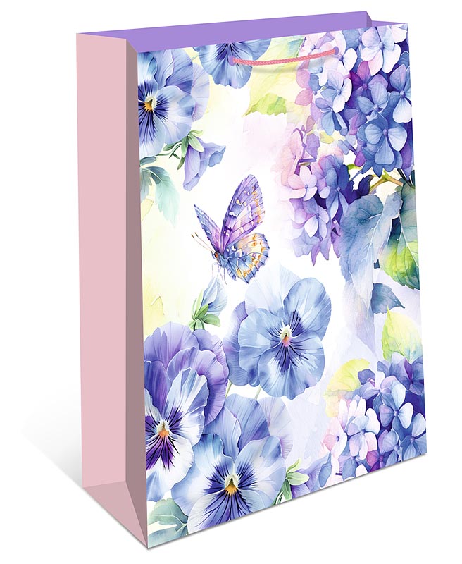 Пакет подарочный "цветы" (18х22см)