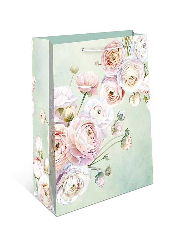 Пакет подарочный "цветы" (18х22см)