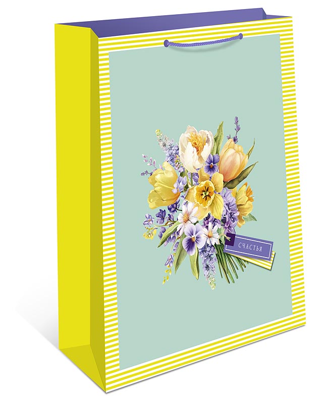 Пакет подарочный "букет" (18х22см)