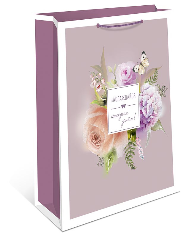 Пакет подарочный "цветы" (26х32см)