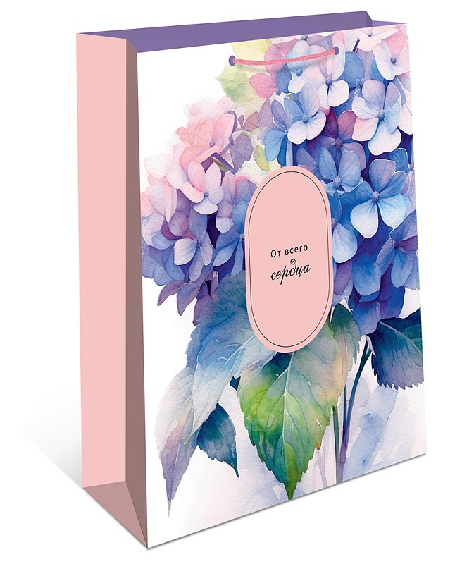 Пакет подарочный "гортензия" (26х32см)