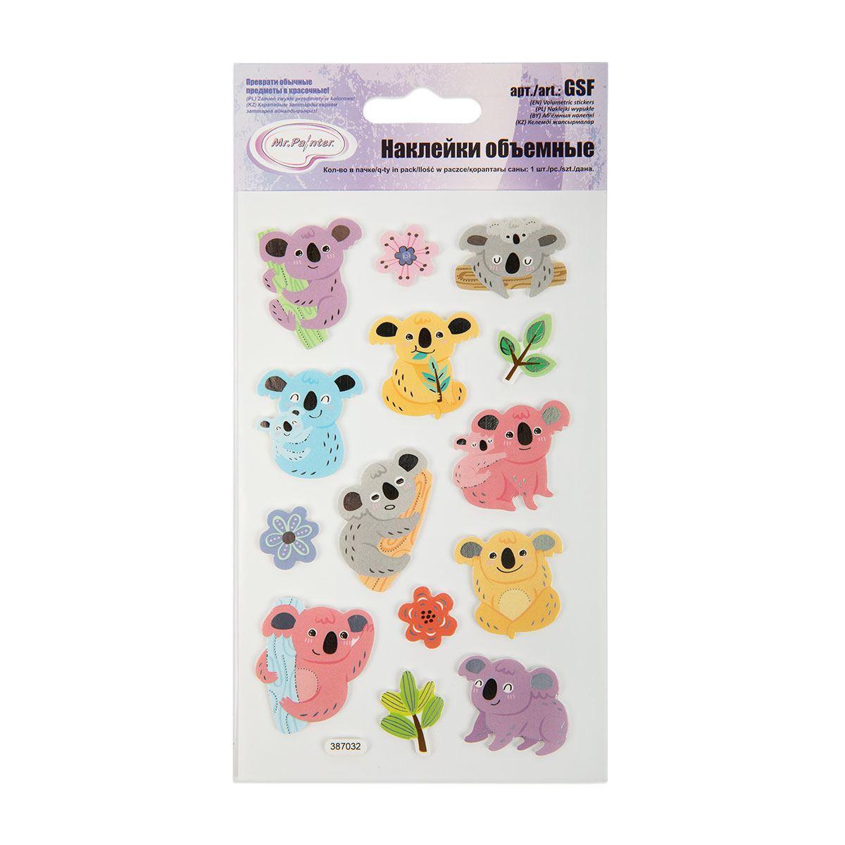 наклейка бумажная "панды" 10х19,5см Наклейка бумажная "панды" 10х19,5см