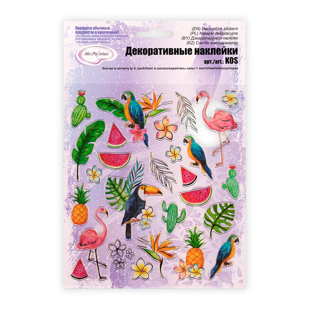 наклейка бумажная "тропики" 15х16см Наклейка бумажная "тропики" 15х16см