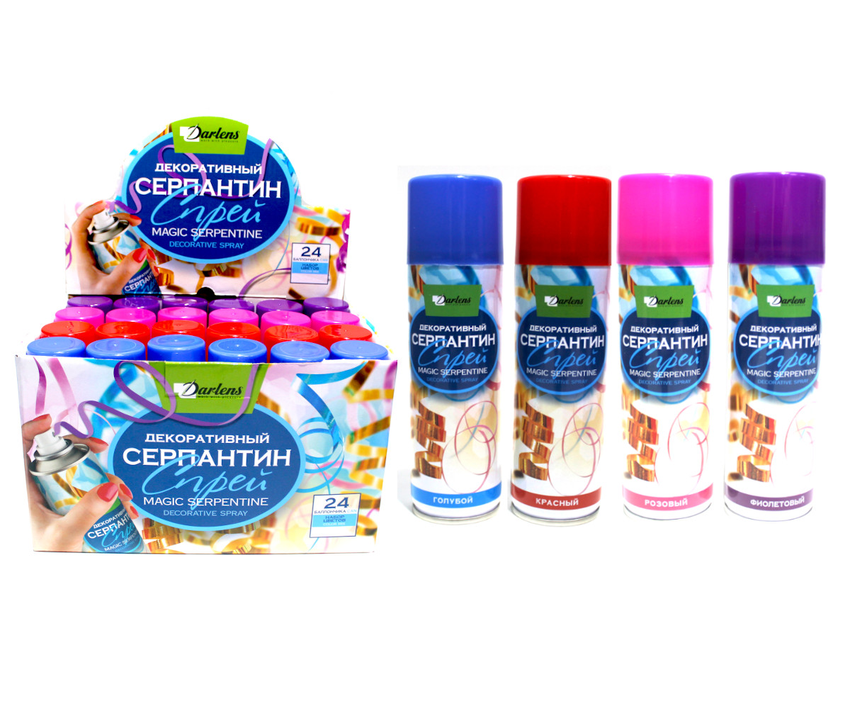 Снег-серпантин цветной 250мл