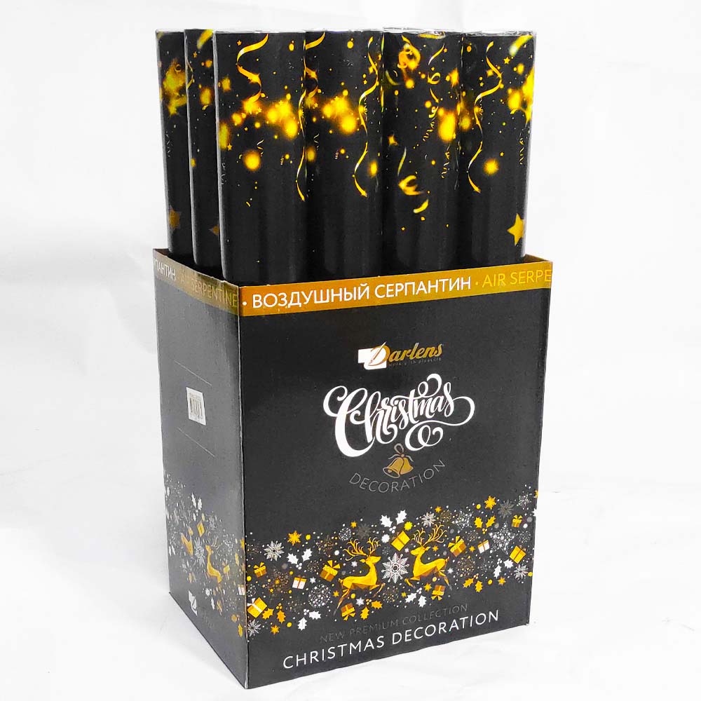 Хлопушка 40см наполнитель конфетти серебро/золото,снежинки