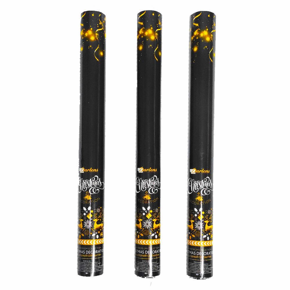 Хлопушка 50см наполнитель конфетти серебро/золото,снежинки