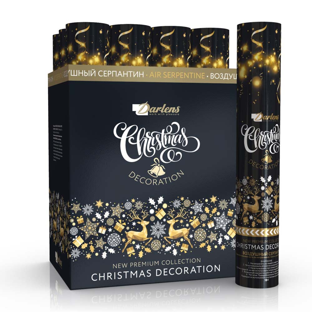 Хлопушка 50см наполнитель конфетти серебро/золото,снежинки