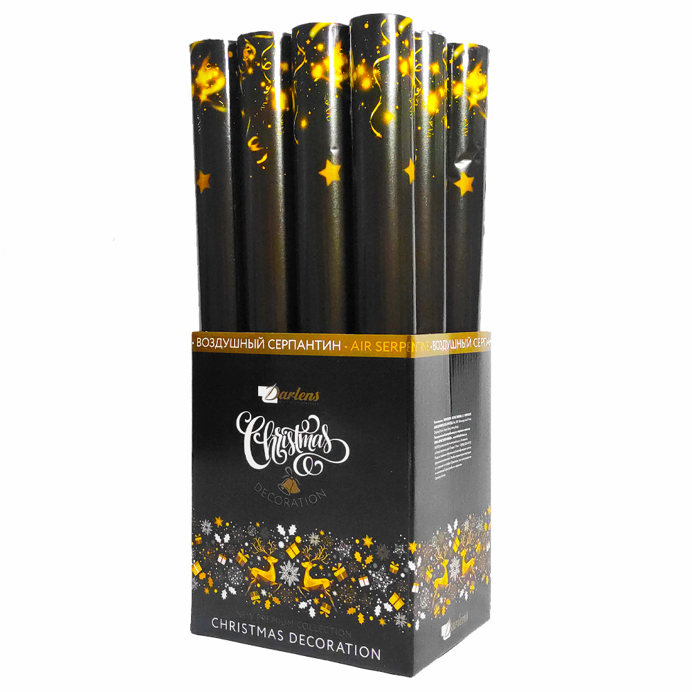 Хлопушка 50см наполнитель конфетти серебро/золото,снежинки