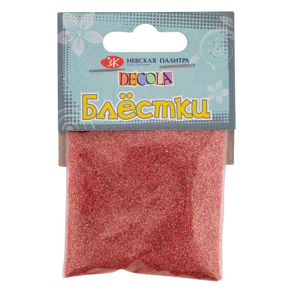 Блестки декоративные decola 0,3мм алый радужный