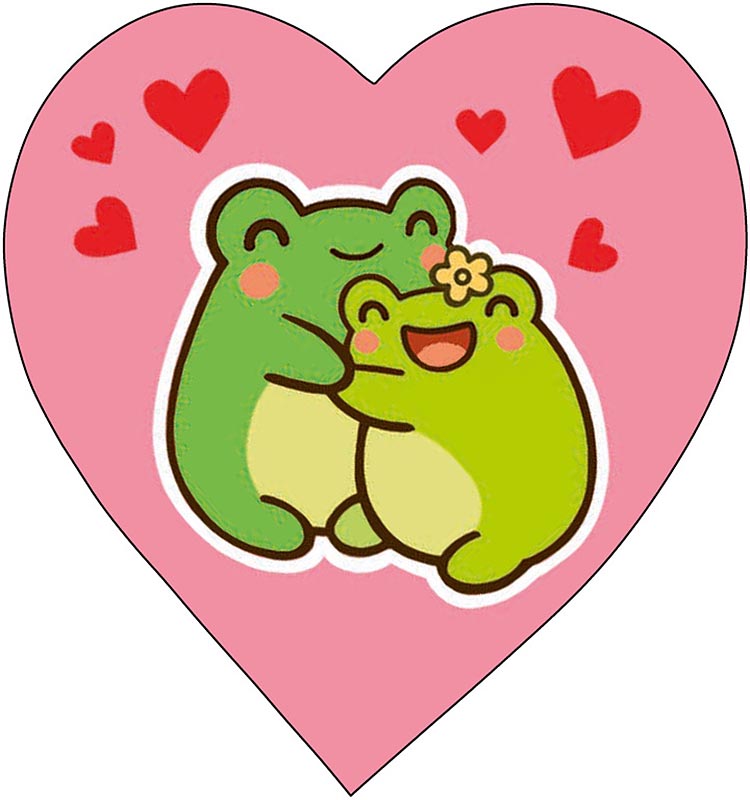 Открытка мини 6х6см "лягушки"