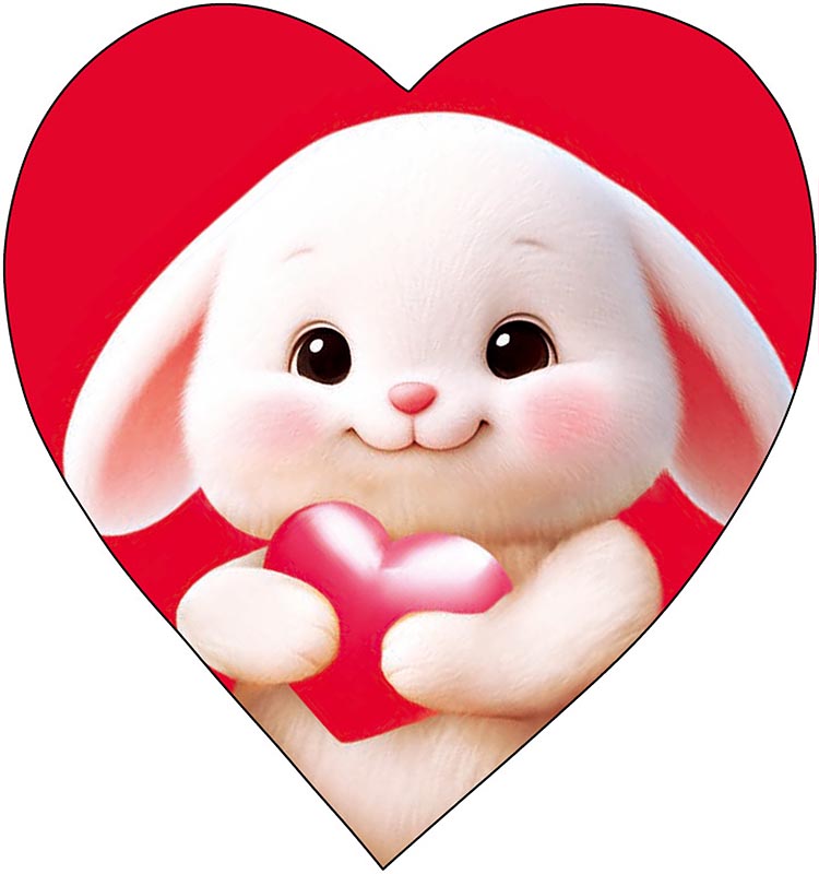 Открытка мини 6х6см "кролик"