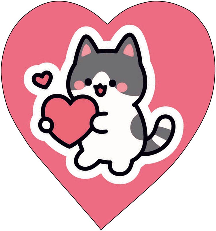 Открытка мини 6х6см "котёнок"