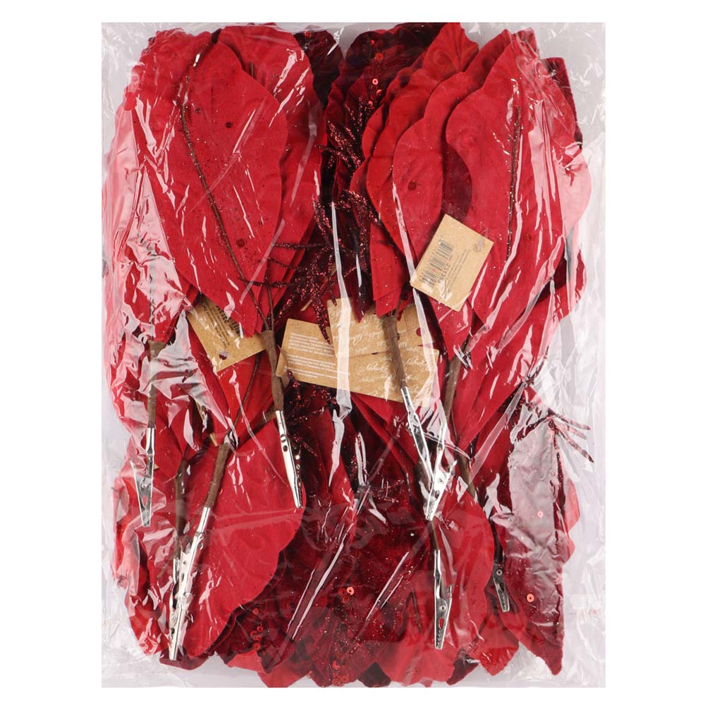 Украшение цветок красное вино 33см на прищепке