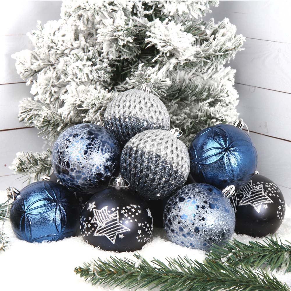 набор шаров 8см 10шт "dark night" синий Набор шаров 8см 10шт "dark night" синий