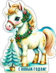 Открытка мини "с новым годом!" символ года 7,8х10,1см