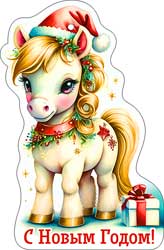 Открытка мини "с новым годом!" символ года 7,8х10,1см
