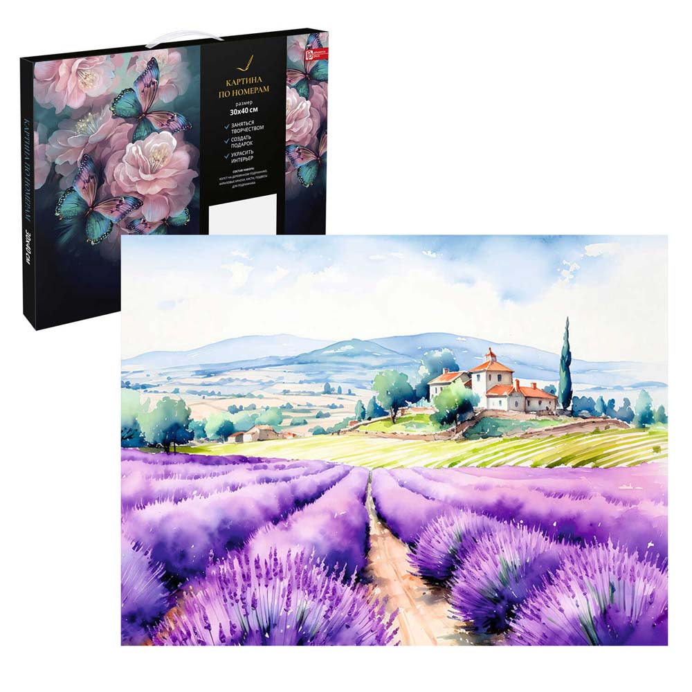 Набор д/творч. картина по номерам 30х40см "лавандовое поле" (феникс+)