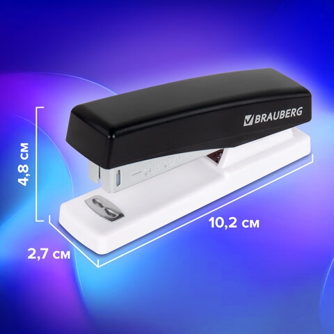 Степлер №24/6,26/6 brauberg "style" до 25л. черный